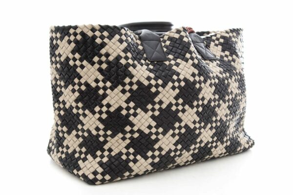 Bottega Veneta Navy & Cream Large "Piede De Poule" Large Cabat Intrecciato Tote - Image 2