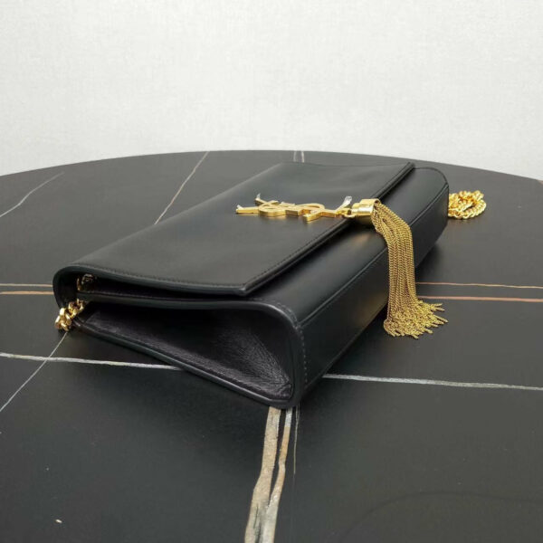 YSL Saint Laurent Tassel Flap Bag Leather Black - Image 3