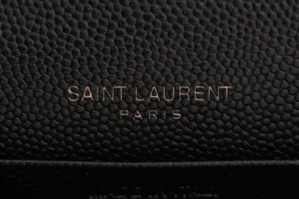 YSL Cassandre Matelasse Chain Wallet in Grain De Poudre Black Embossed Leather - Image 5