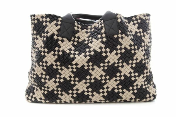 Bottega Veneta Navy & Cream Large "Piede De Poule" Large Cabat Intrecciato Tote - Image 3