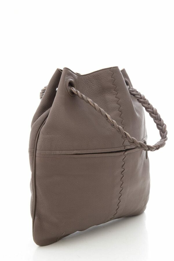 Bottega Veneta Grey Leather Tote Handbag - Image 2