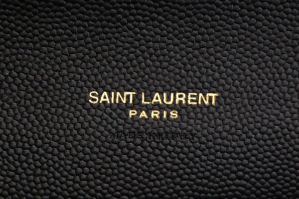 YSL Matelasse Grain De Poudre Black Leather Envelope Flap Pouch Clutch Bag - Image 6