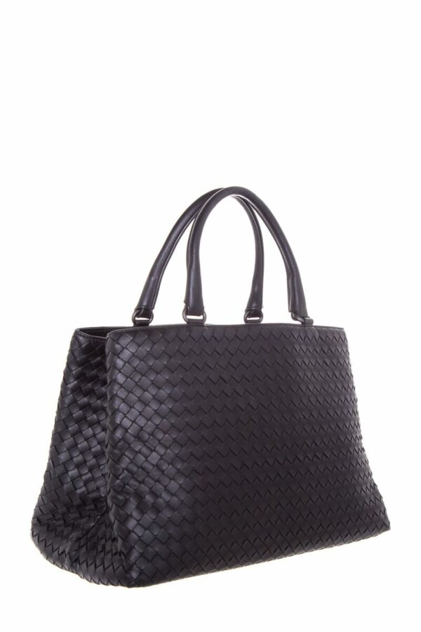 Bottega Veneta Black Intrecciato Leather Handbag - Image 2