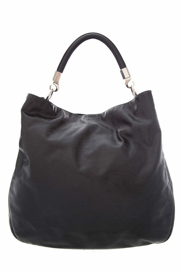 YSL Black Patent Leather Hobo Handbag - Image 8