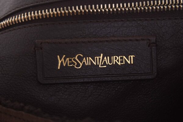 YSL Vintage Brown Shearling Handbag - Image 7