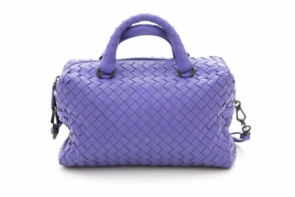 Bottega Veneta Purple Intrecciato Handle Bag W/ Adjustable Strap - Image 3