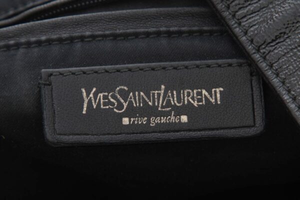 YSL Black Patent Leather Hobo Handbag - Image 7