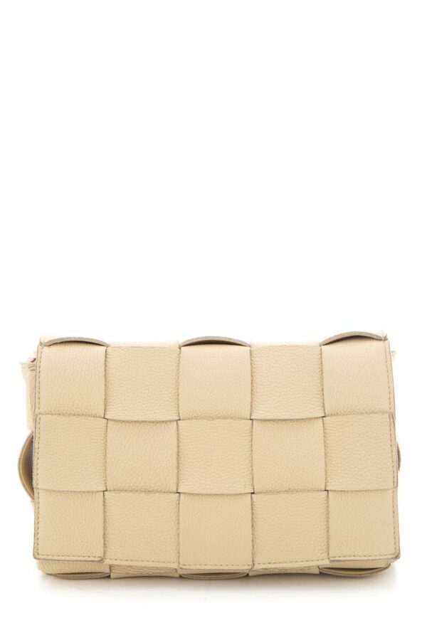 Bottega Veneta Cassette Woven Leather Beige Crossbody Bag - Image 7