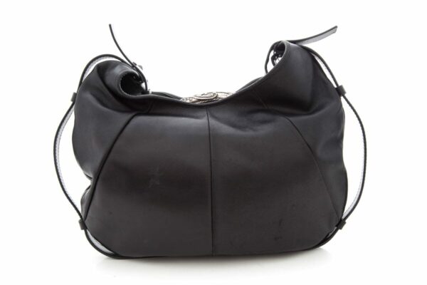 YSL Vintage Black Leather Hobo Handbag - Image 3