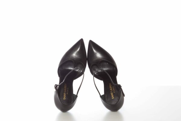 YSL Black T-Strap Studded Heels. SZ 36 - Image 5