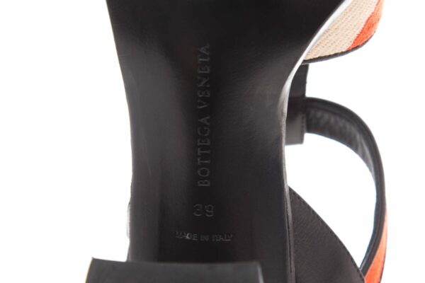 Bottega Veneta Black & Orange Block Heels SZ 39 - Image 6