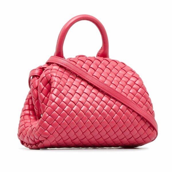 Bottega Veneta The Handle Mini Pink Intrecciato - Image 2