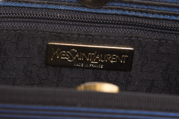 YSL Navy & Black Handbag - Image 7