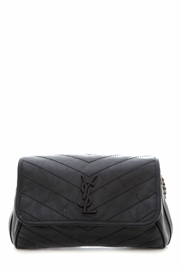 YSL Black Leather Nicki Handbag - Image 7