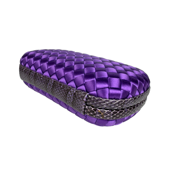 Bottega Veneta Knot Clutch Purple Satin - Image 4