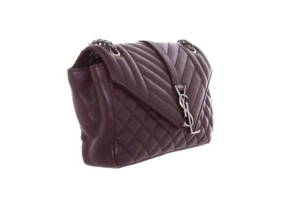 YSL Burgundy Classic Medium College Bag - Image 2