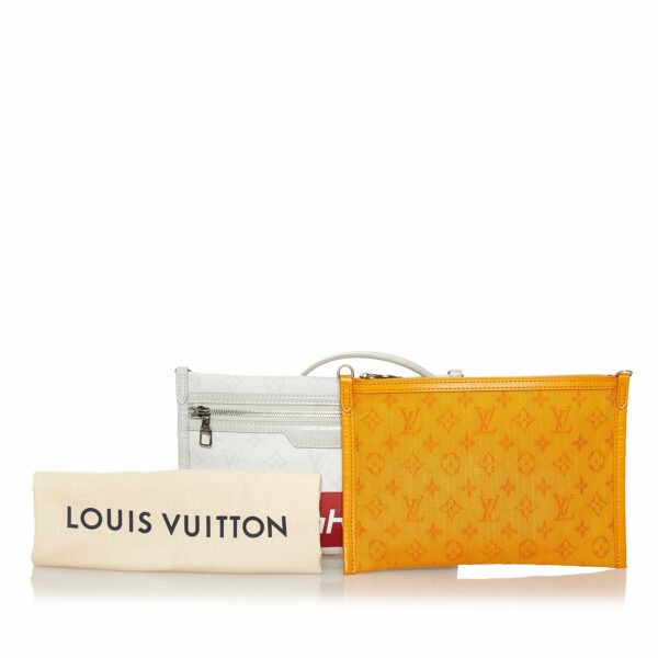 LV Double Flat Bag White Logo Story Monogram Canvas - Image 11