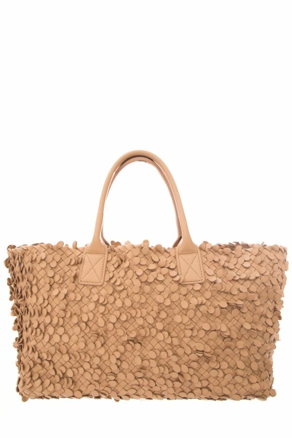 Bottega Veneta Limited Tan Poussin Paillettes Cabat Tote - Image 7