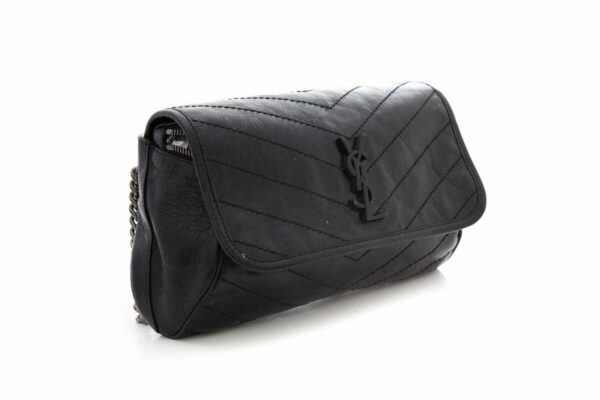 YSL Black Leather Nicki Handbag - Image 2