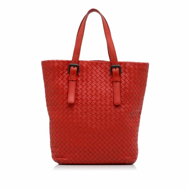 Red Bottega Veneta Large Intrecciato Cesta Tote Bag - Image 11