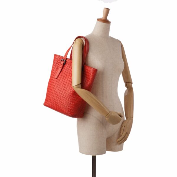 Red Bottega Veneta Large Intrecciato Cesta Tote Bag - Image 10