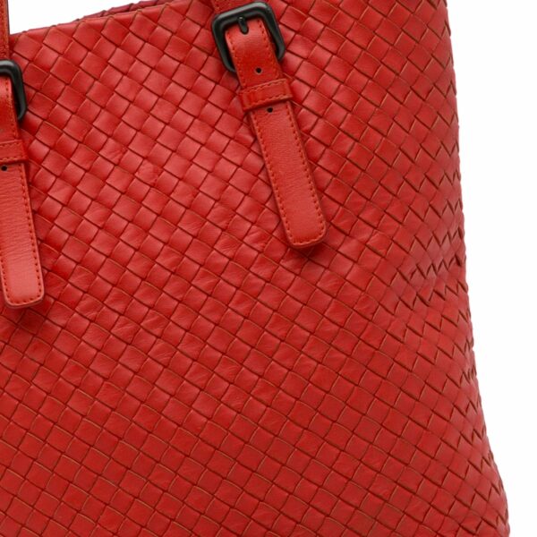 Red Bottega Veneta Large Intrecciato Cesta Tote Bag - Image 8