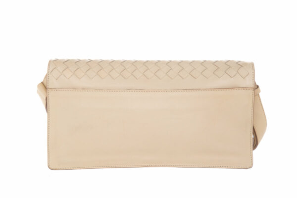 Bottega Veneta Beige Intrecciato Flap Leather Shoulder - Image 4