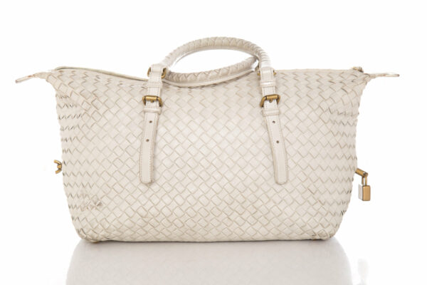 Bottega Veneta Natural Intrecciato Leather Boston Tote - Image 4