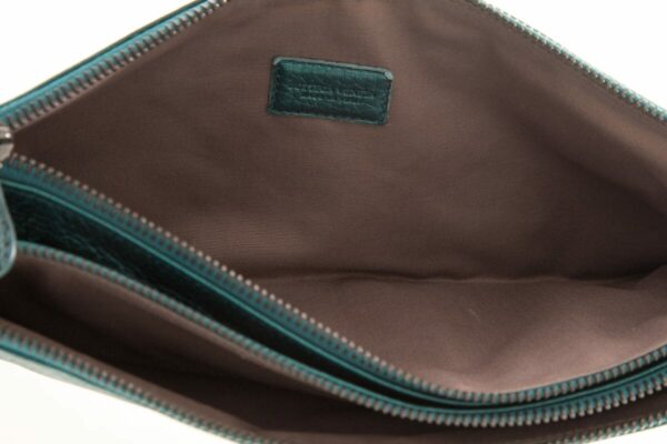 Bottega Veneta Turquoise Intrecciato Clutch - Image 7