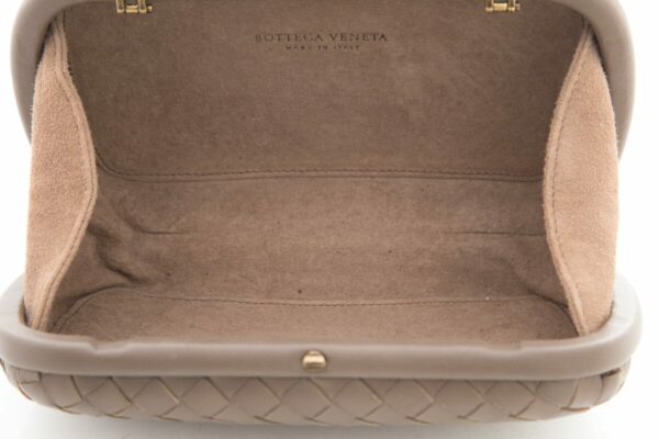 Bottega Veneta Brown Woven Leather Knot Clutch - Image 4