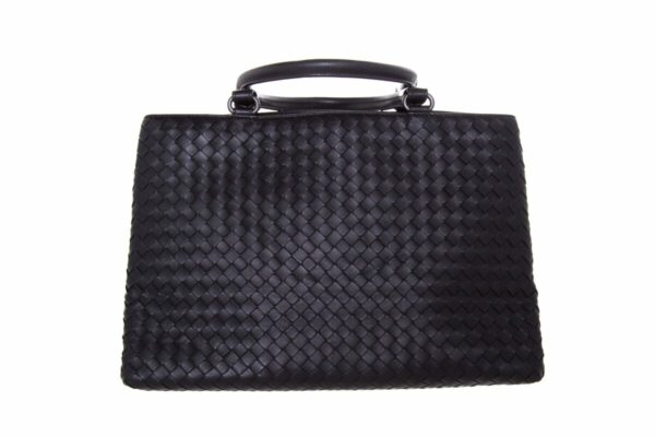 Bottega Veneta Black Intrecciato Leather Handbag - Image 4