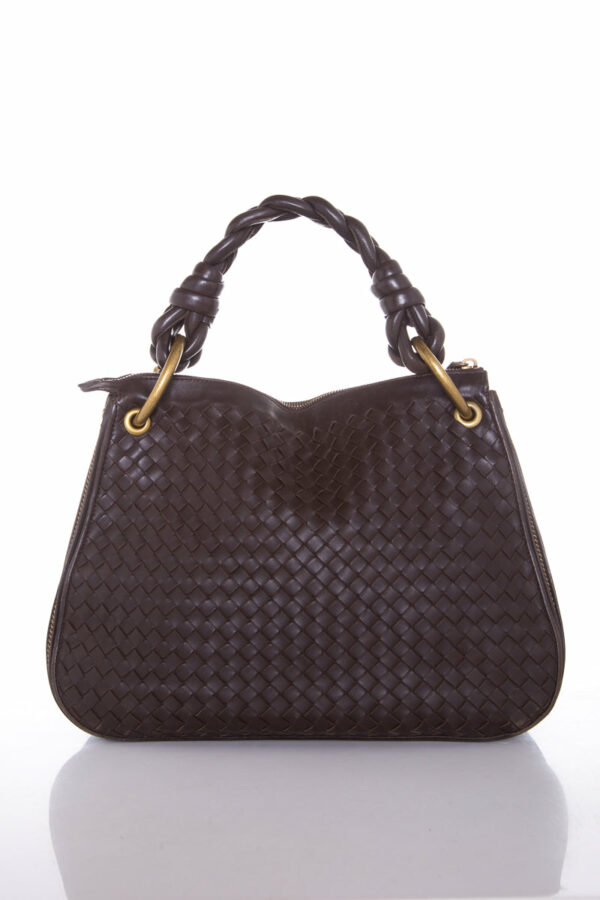 Bottega Veneta Brown Braided Triple Chain Hobo - Image 4