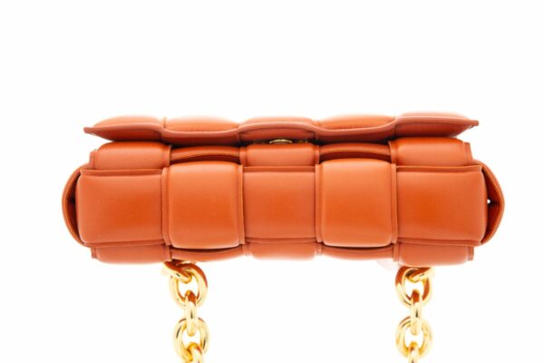 Bottega Veneta Orange Cassette Chain Handbag - Image 4