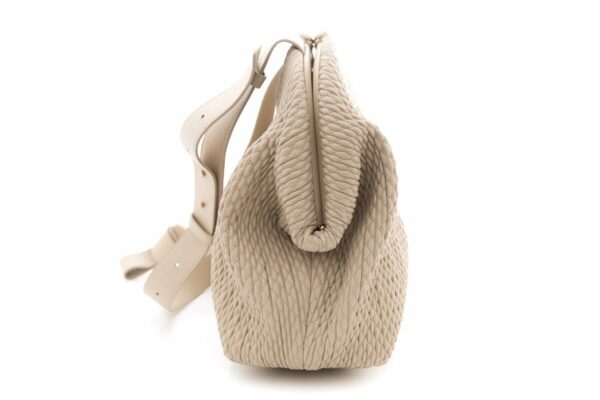 Bottega Veneta "The Point" Beige Rubberized Handbag - Image 3