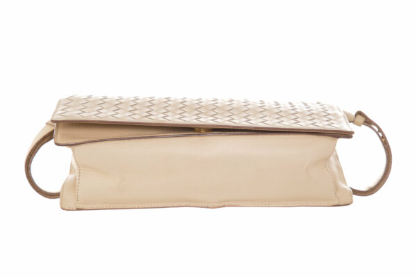 Bottega Veneta Beige Intrecciato Flap Leather Shoulder - Image 5