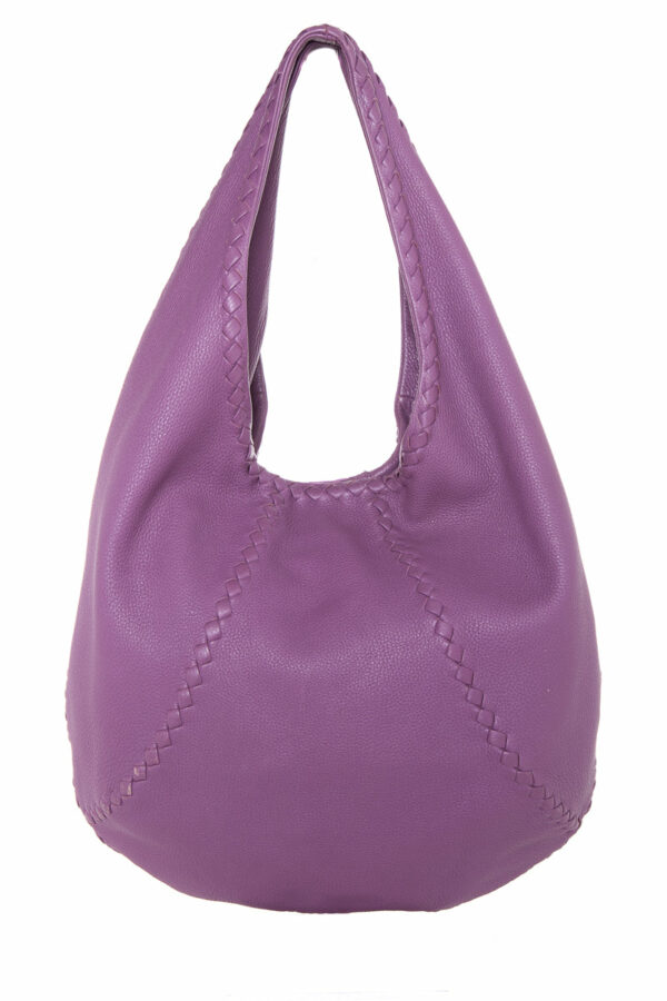 Bottega Veneta Purple Leather Hobo - Image 11