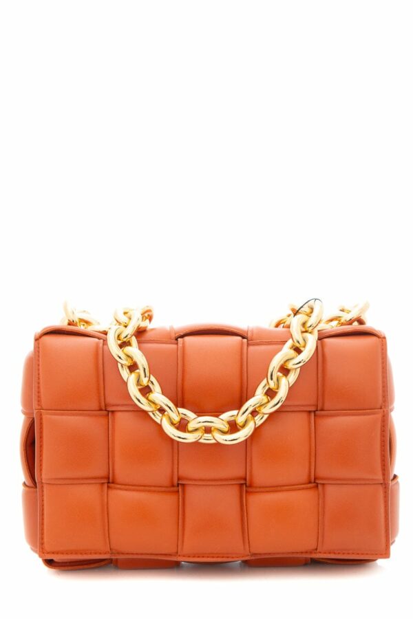 Bottega Veneta Orange Cassette Chain Handbag - Image 8