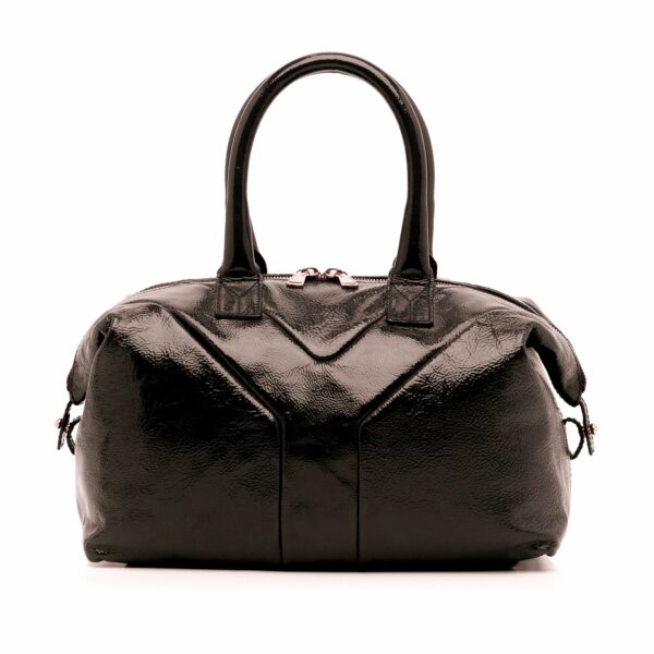 Brown YSL Easy Y Patent Leather Tote - Image 11