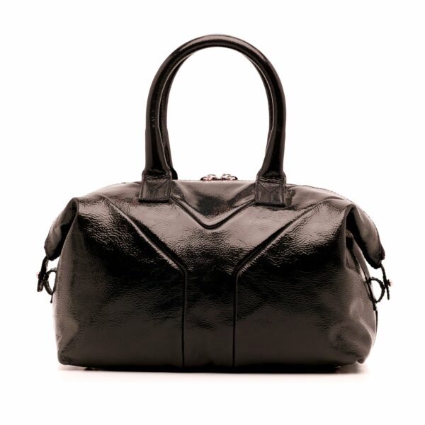 Brown YSL Easy Y Patent Leather Tote - Image 3