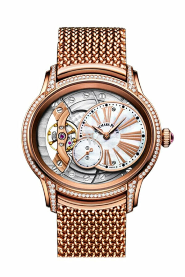 Audemars Piguet Millenary Mother Of Pearl Dial Ladies 18Kt Rose Gold Hand Wound Watch