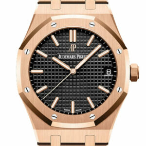 Audemars Piguet Royal Oak Black Dial Automatic Mens 18Kt Rose Gold Watch 15500Or.oo.1220Or.01