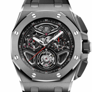 Audemars Piguet Royal Oak Offshore 43 Black inner bezel, openworked dial Black rubber strap Watch 26622TI.GG.D002CA.01