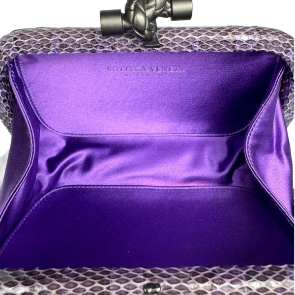 Bottega Veneta Knot Clutch Purple Satin - Image 5