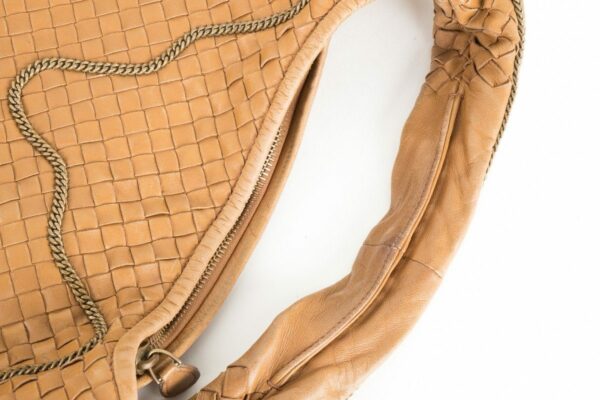 Bottega Veneta Brown Intrecciato Nappa Chain Hobo Bag - Image 7