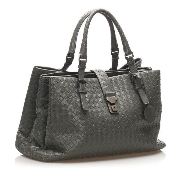 Bottega Veneta Intrecciato Roma Leather Tote Bag (SHG-12351) - Image 2