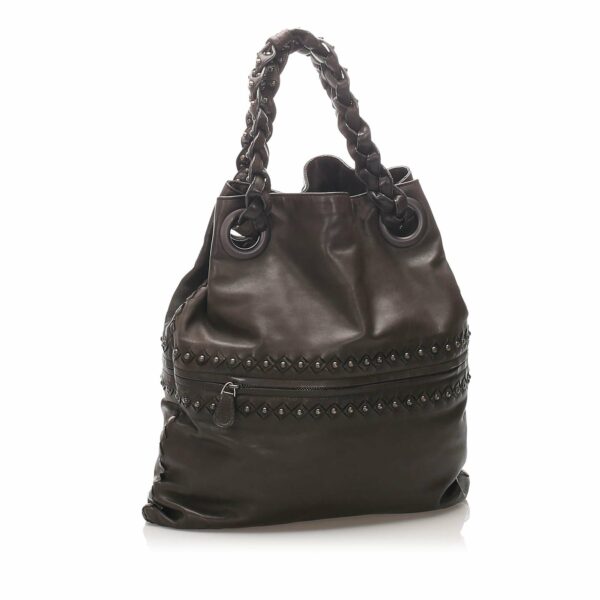 Bottega Veneta Studded Intrecciato Leather Tote Bag (SHG-12248) - Image 2