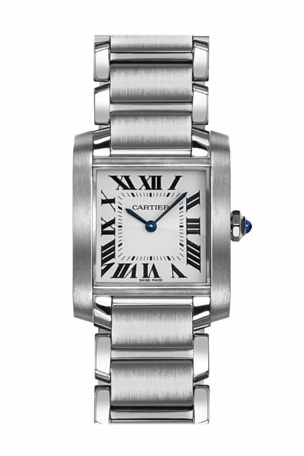 Cartier Tank Francaise Midsize Silver Dial Steel Ladies Watch WSTA0005