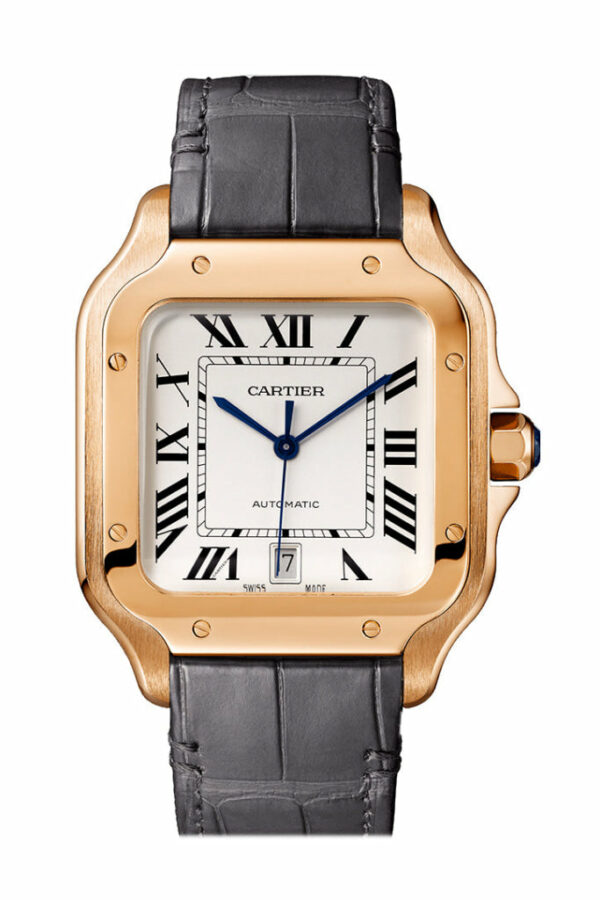 Cartier Rose Gold  Santos Silver Dial WGSA0019