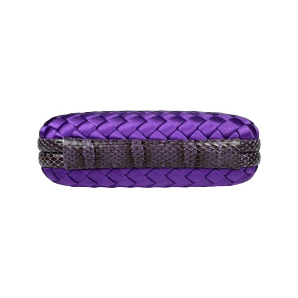 Bottega Veneta Knot Clutch Purple Satin - Image 2