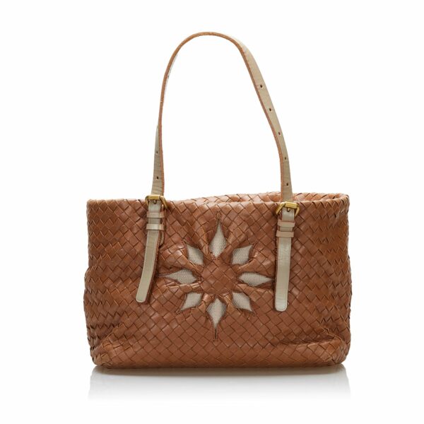 Brown Bottega Veneta Intrecciato Flower Tote - Image 14